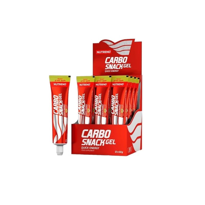 NUTREND - CARBO SNACK GEL EN TUBO 50GR 12 UNIDADES GREEN APPLE - NUTREND