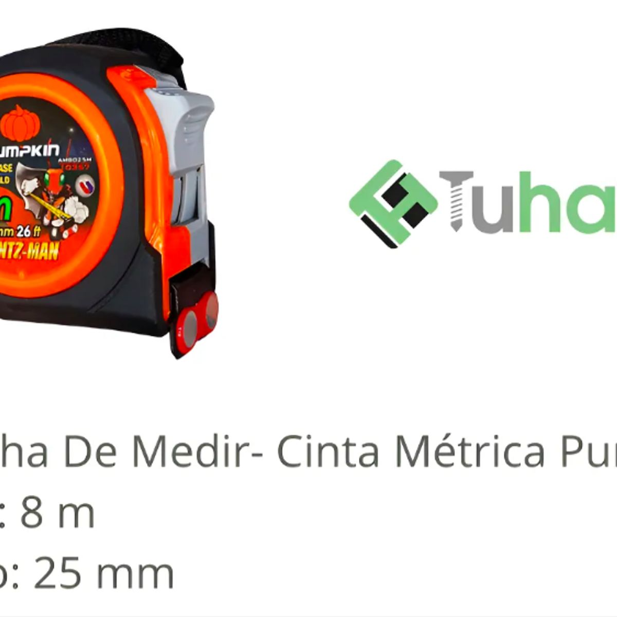 GENERICO - Huincha De Medir 8 M X 25 Mm Cinta Métrica Pumpkin