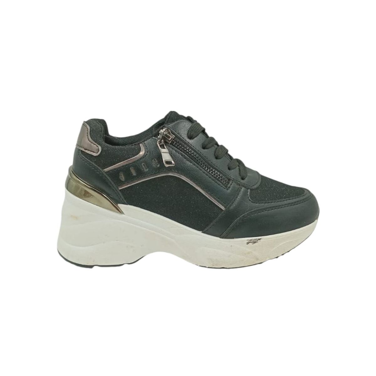 HERIEL - Zapatilla Negra Plataforma Mujer