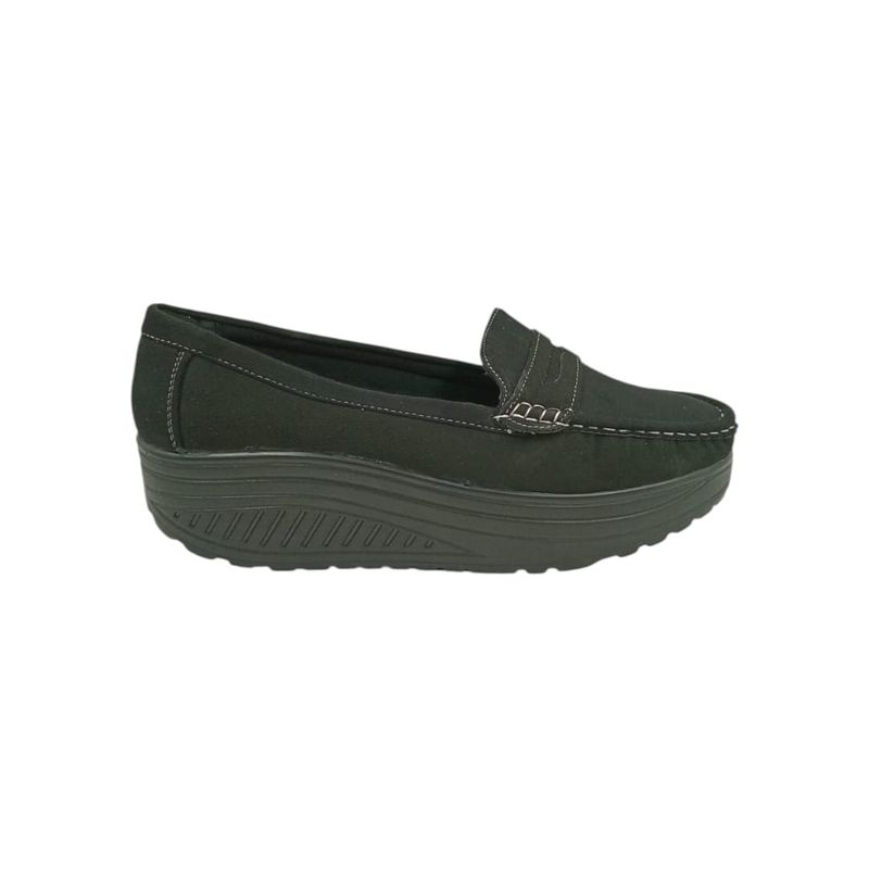 HERIEL - Mocasín Negro Plataforma Mujer