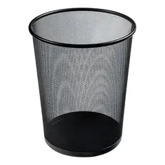 JAVIMATE - PAPELERO METALICO REDONDO BASURERO OFICINA NEGRO MALLA