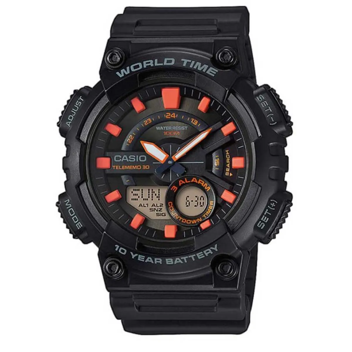 CASIO - RELOJ CASIO AEQ110W-1A2 HOMBRE WORLD TIME