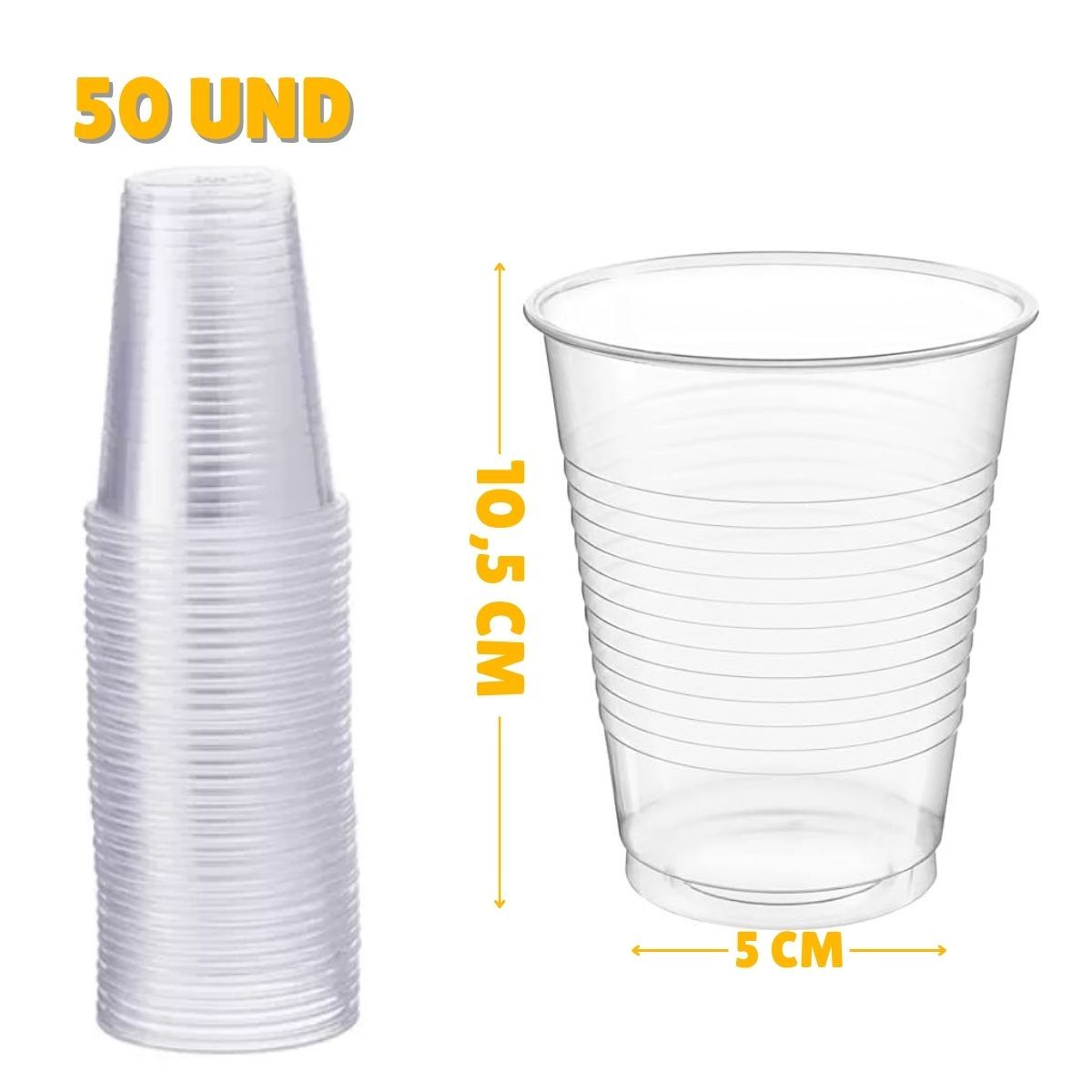 GENERICO - Vasos Plásticos Desechables 10oz 300cc 50 Unid