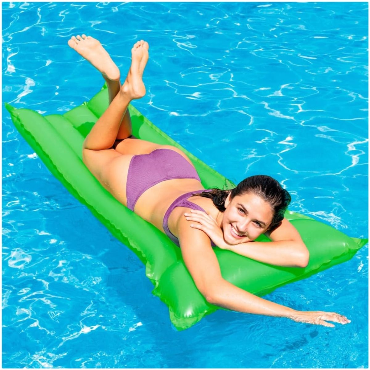 INTEX - Colchoneta Inflable INTEX Neon Frost 183 x 76 cm, Verde