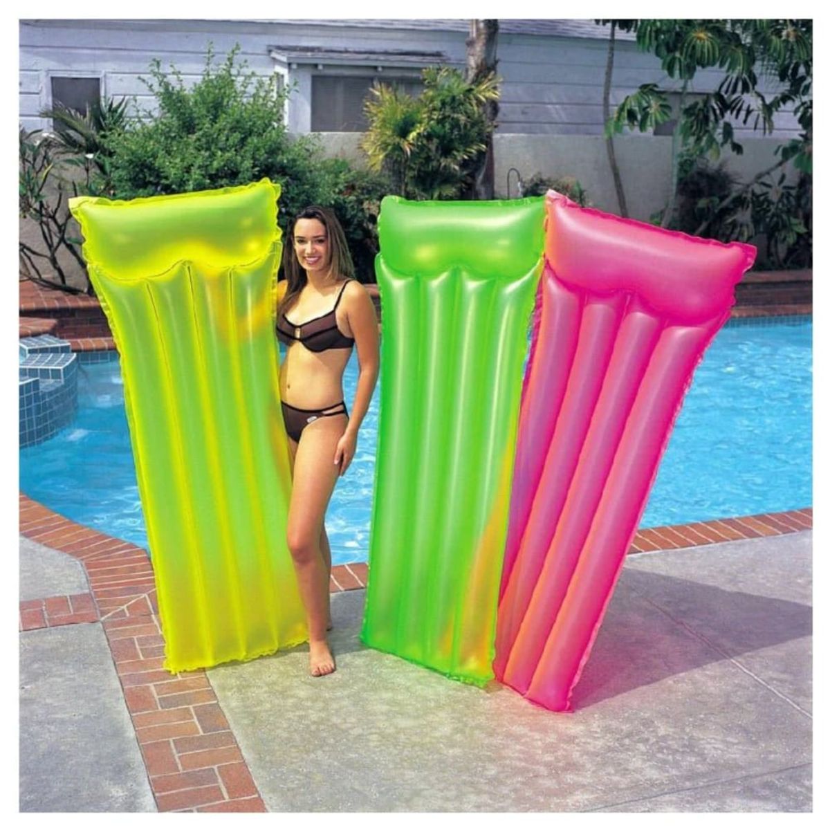 INTEX - Colchoneta Inflable INTEX Neon Frost 183 x 76 cm, Verde