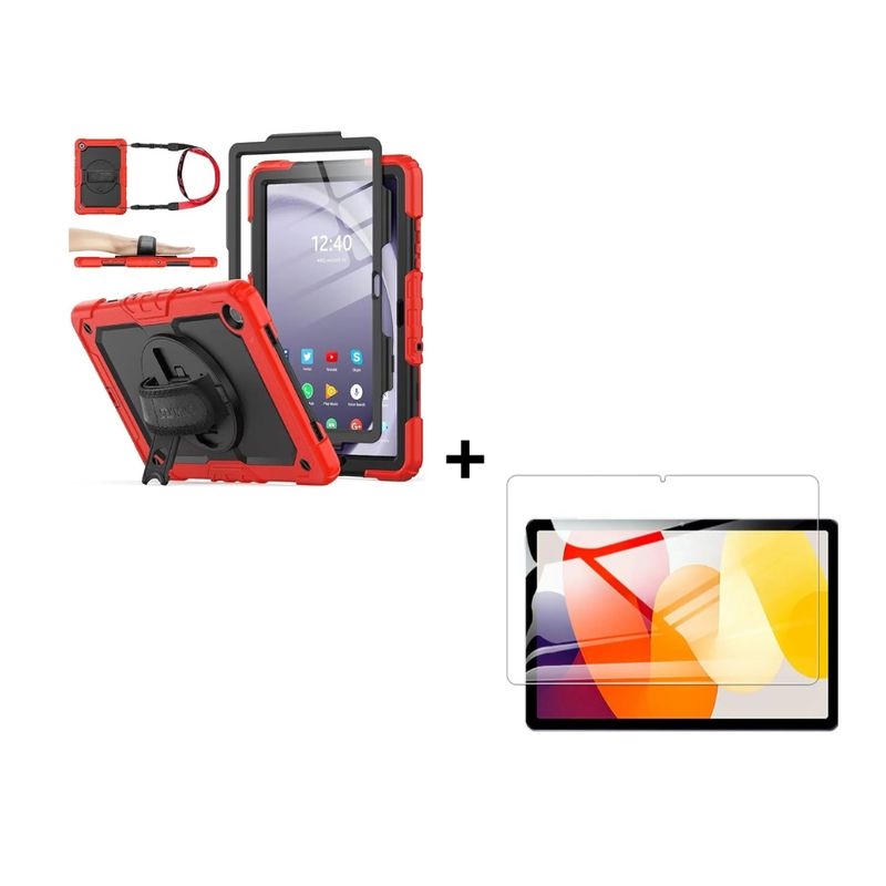 GENERICO - Funda Armadura Antigolpe Para Tablet Galaxy A9 Plus 11 + Vidrio
