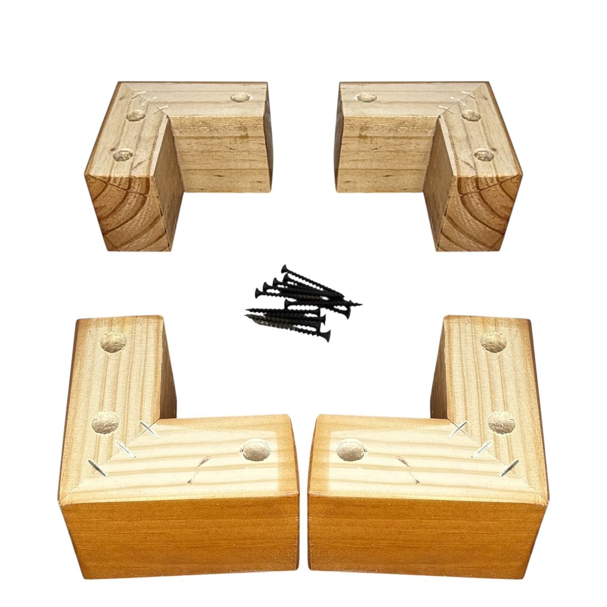 BLOCCARE - Kit 4 Patas Tipo L - Altura 6.5 cm (Miel)