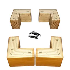 BLOCCARE - Kit 4 Patas Tipo L - Altura 6.5 cm (Miel)