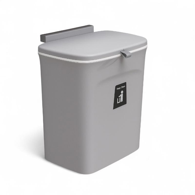 JAVIMATE - BASURERO COLGANTE DE PUERTA PARA COCINA GRIS
