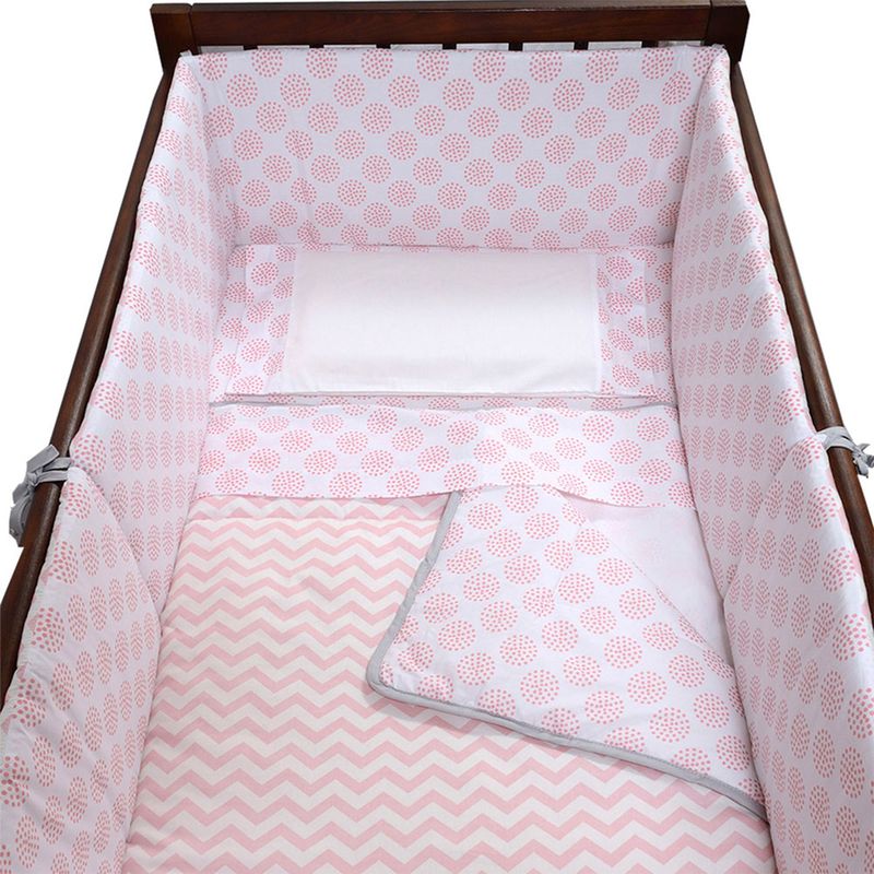 BBPRO - SET ROPA DE CAMA CHEVRON ROSA 120X70 CM