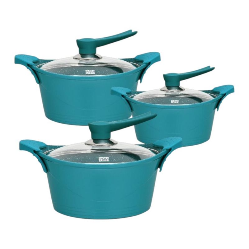 BOHLIER - Batería Cocina 6 Piezas Aluminio Fundido Azul BOHLIER 2.0