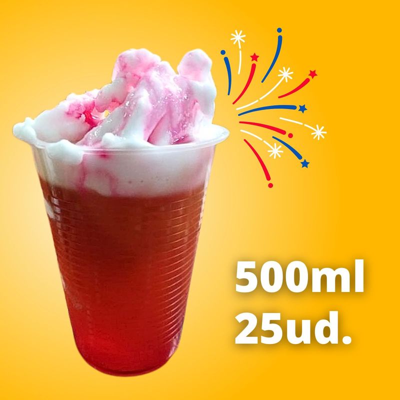 GENERICO - Vasos Desechables de Plástico 16oz 500ml 25 und