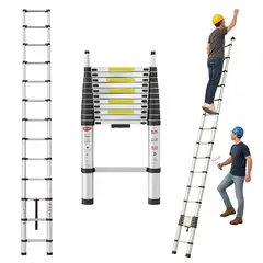 GENERICO - Escalera Telescopica Aluminio Retráctil 6,2 Mts Soporta 150k