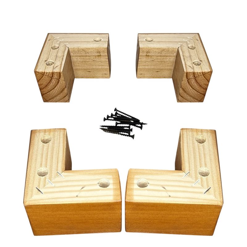BLOCCARE - Kit 4 Patas Tipo L - Altura 6.5 cm (Miel)