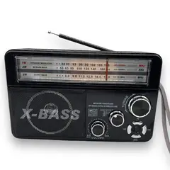 GENERICO - Radio Linterna Portátil Solar Bluetooth Recargable Y A Pilas Retro Negro