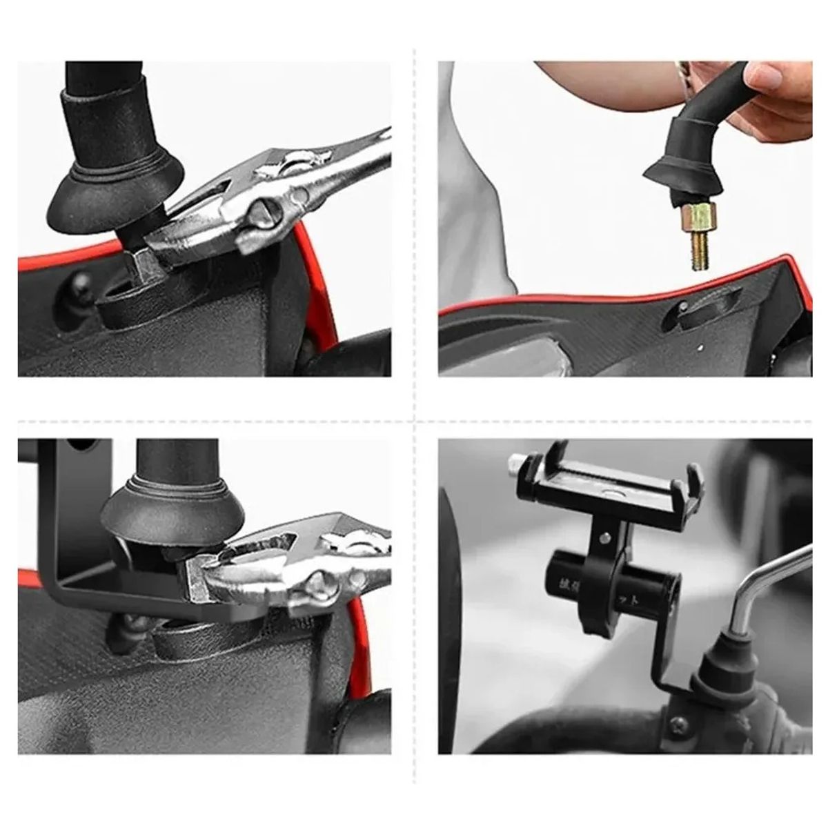 GENERICO - Soporte Accesorios Moto y Bicimoto Antena Corta Hilo-Celular
