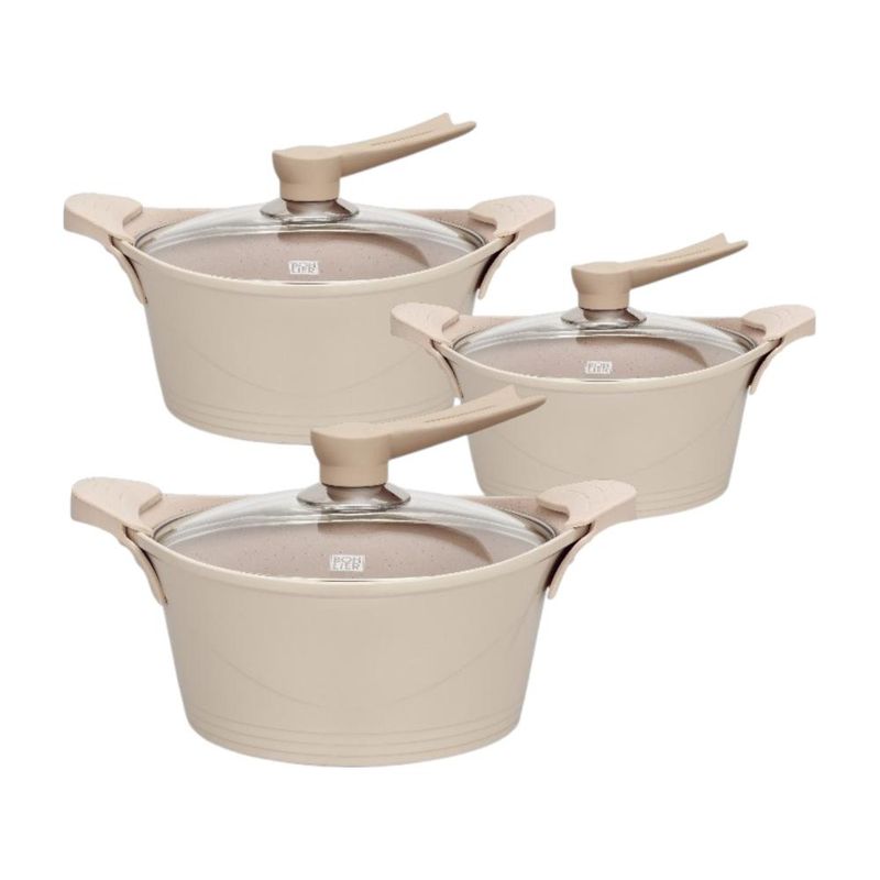 BOHLIER - Batería Cocina 6 Piezas Aluminio Fundido Beige BOHLIER 2.0