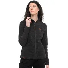 HITEC - Polerón Polar Mujer HI-TEC Full Zipper Negro Melange