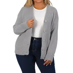 MPROPIA - Cardigán Mujer botones peludo colores