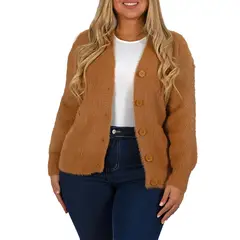 MPROPIA - Cardigán Mujer botones peludo colores
