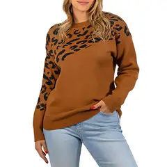 MPROPIA - Sweater Pullover Mujer Animal Print Bicolor
