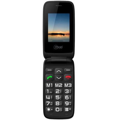 Microlab Telefono Celular Adulto Mayor 4G Tipo Almeja Negro