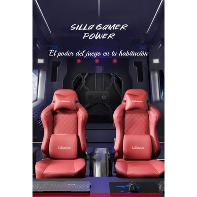 Imagen 2 del producto Silla Gamer Premium Reclinable Reposapies Power Negra