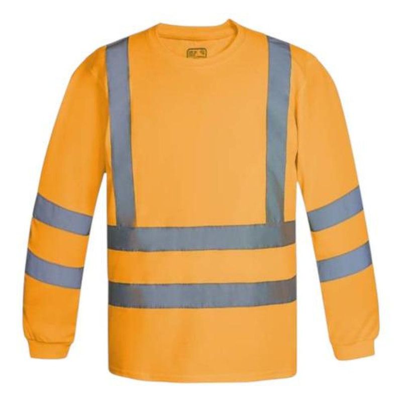 T-WORLD - Polera Dry Fit Vial Manga Larga Con Cinta Reflectiva - Naranja