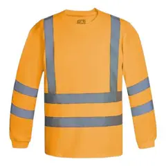 T-WORLD - Polera Dry Fit Vial Manga Larga Con Cinta Reflectiva - Naranja