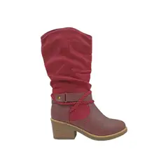 HERIEL - Bota Burdeos Gamuza Mujer