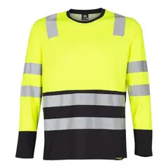 T-WORLD - Polera Polo Alta Visibilidad Bi Color Ml Hombre - Amarillo