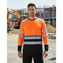 T-WORLD - Polera Polo Alta Visibilidad Bi Color Ml Hombre