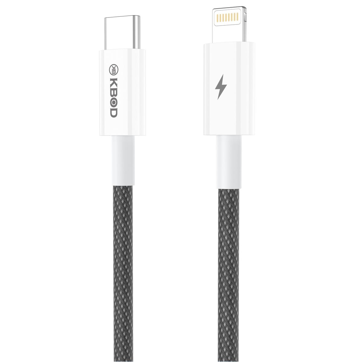 KBOD - Cable de Carga y Datos Trenzado Nylon 1mt Kbod CBO15 Para IP Negro