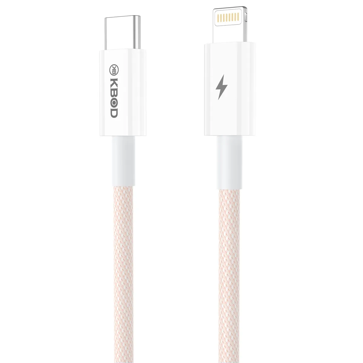 KBOD - Cable de Carga y Datos Trenzado Nylon 1mt Kbod CBO15 Para IP Rosa