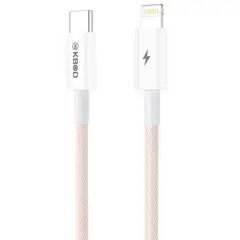 KBOD - Cable de Carga y Datos Trenzado Nylon 1mt CBO15 Para IP Rosa