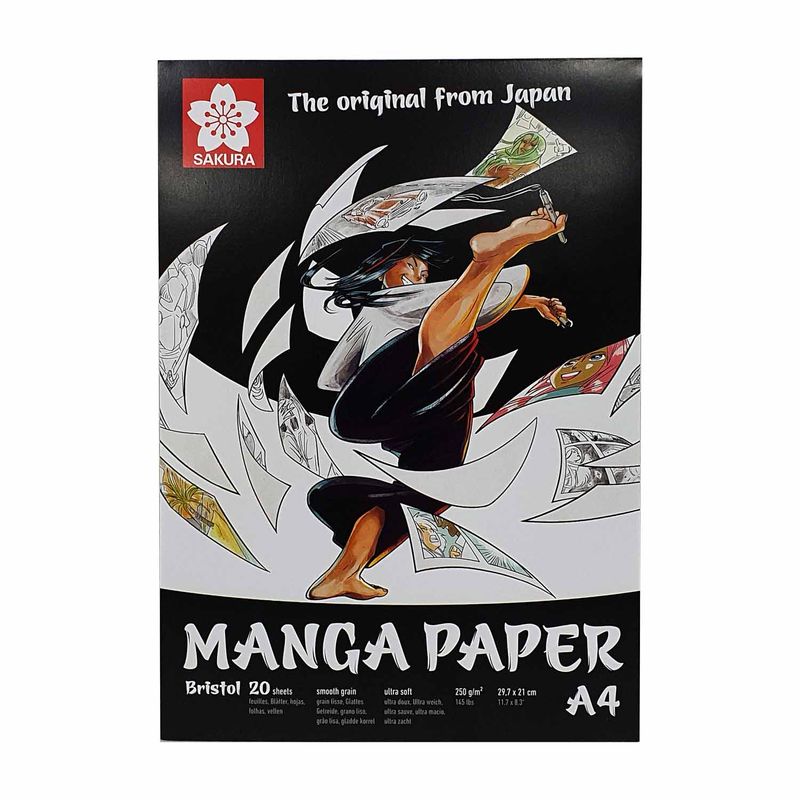 SAKURA - Block De Papel Manga - Sakura (250gr - 20hj)  A4 (21x29.7cm)
