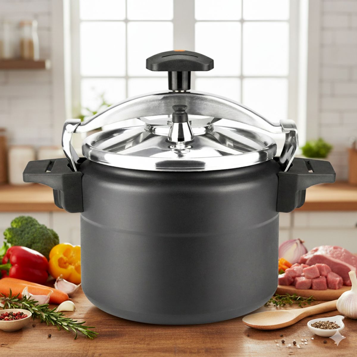 MARMICOC - Olla A Presión  10 Litros Alumax Black  Marca Marmicoc