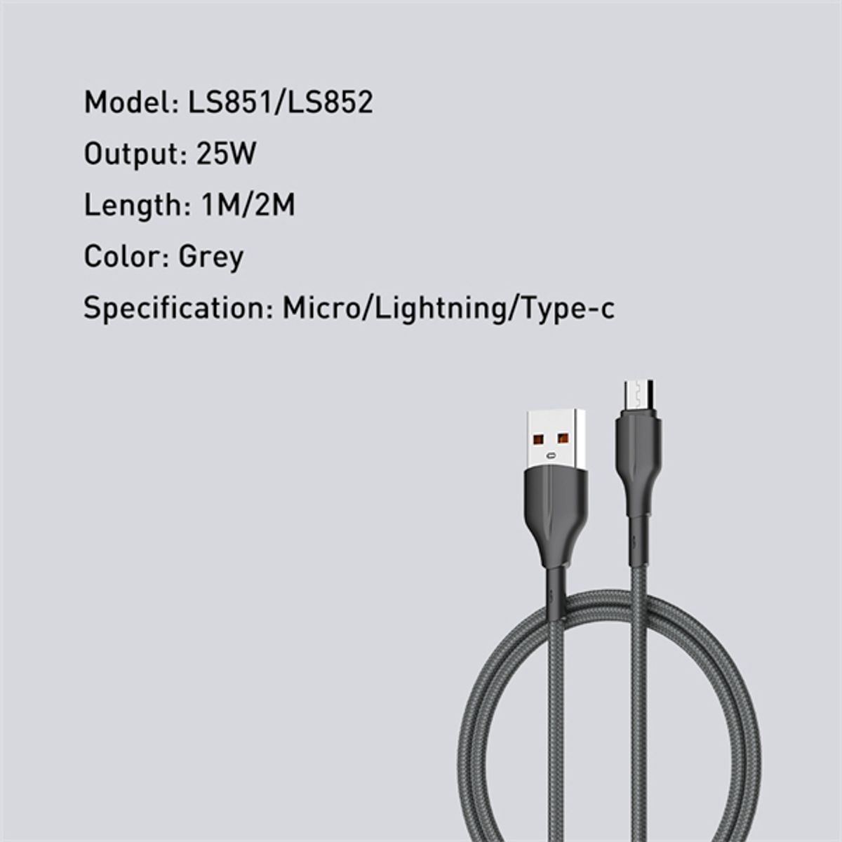 LDNIO - Cable USB-C Reforzado 1 m LDNIO LS851