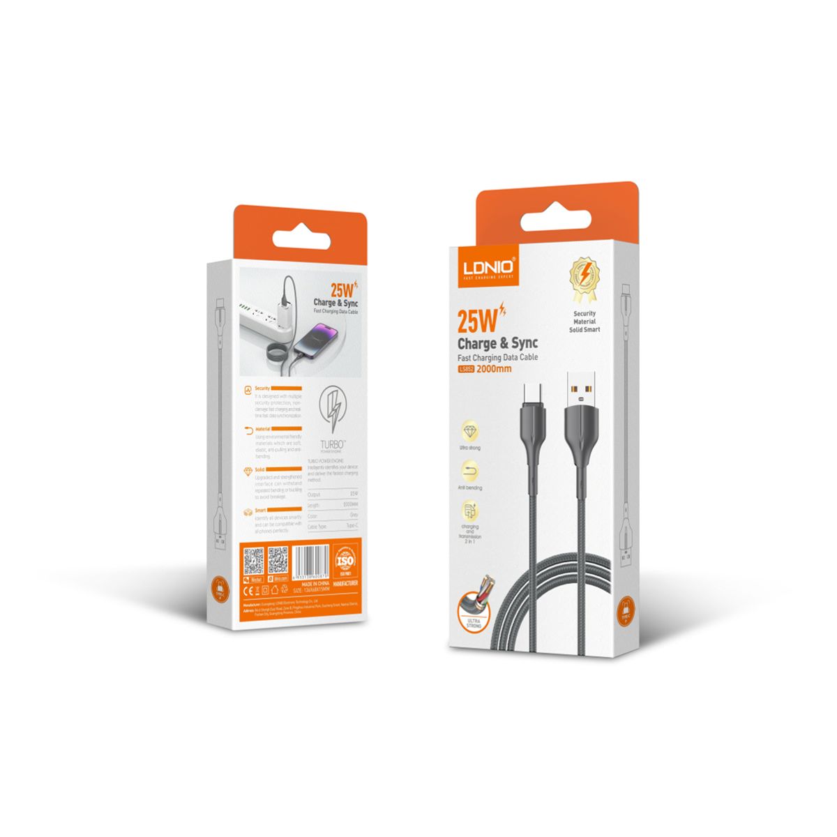 LDNIO - Cable USB-C Reforzado 2 m LDNIO LS852