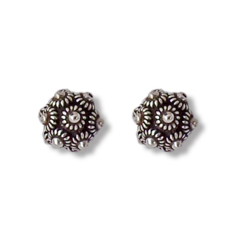 ANDREA COGGIOLA JOYAS - Aros Bola Puntitos Plata Fina 925