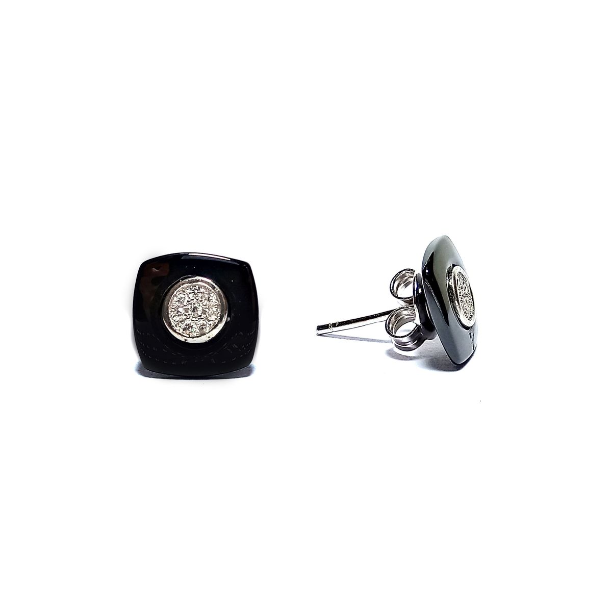 COGGIOLA - Aros Circón Cuadrado Plata Fina 925