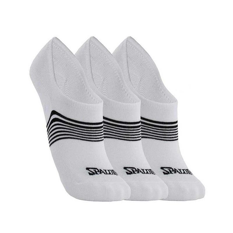 SPALDING - Tripack Calcetin Invisible Deportivo Unisex Blanco Spalding