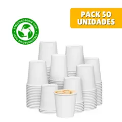 GENERICO - Vasos Biodegradables Para Cafe 12oz Pack 50 Unidades