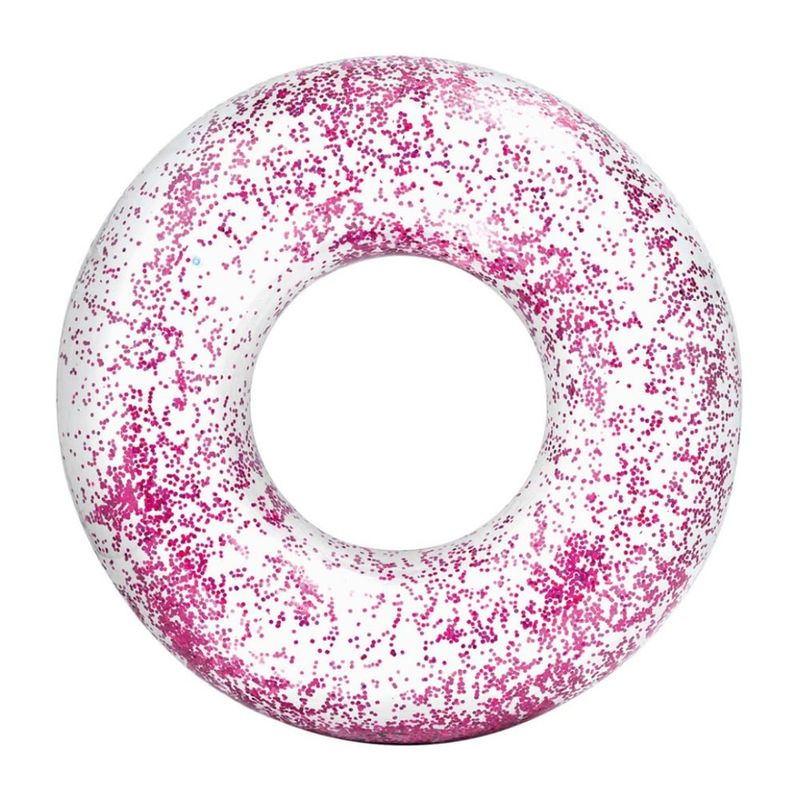 INTEX - Flotador Anillo Transparente Glitter INTEX Rosado