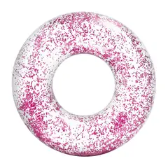 INTEX - Flotador Anillo Transparente Glitter Rosado
