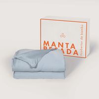 Manta Pesada Premium + Cobertor Bambú 2 Plazas 10 Kg Antiestrés
