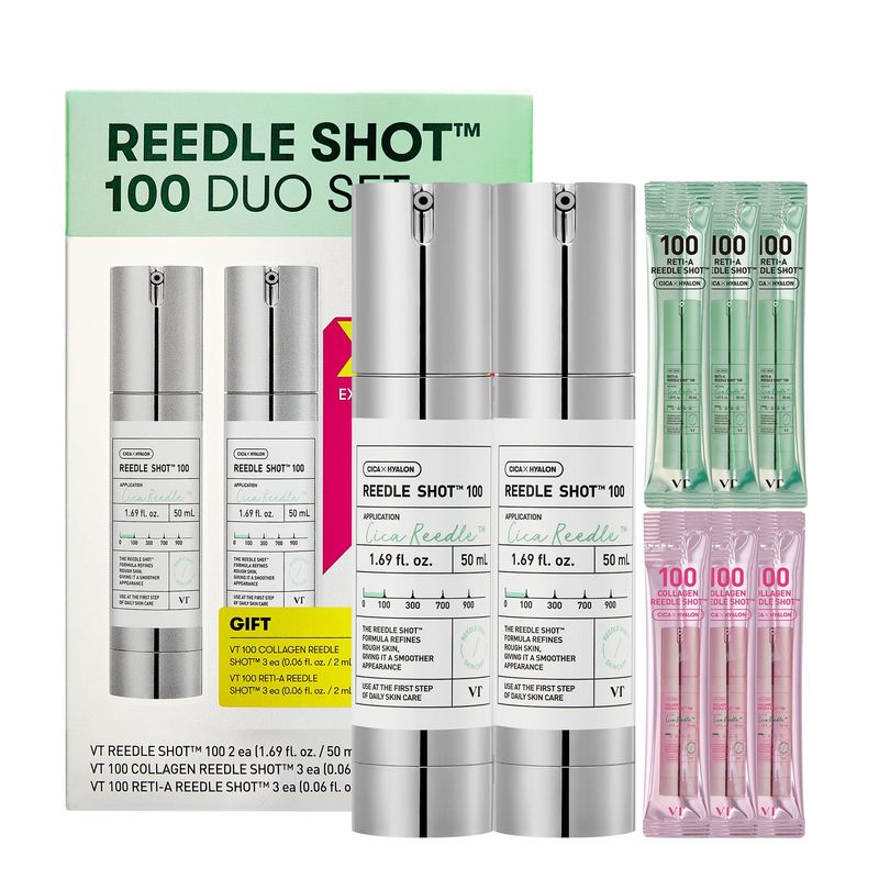 VT COSMETICS - Set Dúo Reedle Shot 100 Colágeno + Retinol VT COSMETICS