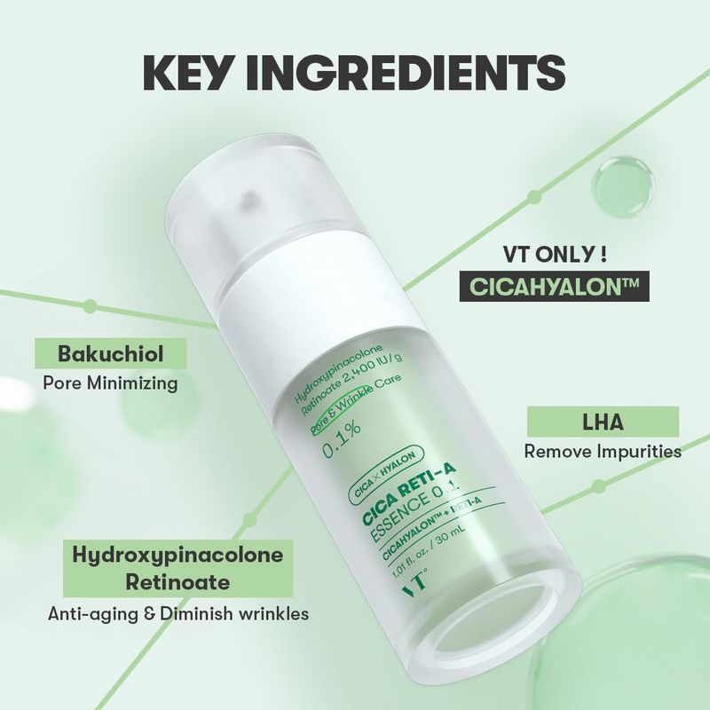 VT COSMETICS - Esencia Facial con CICA + Retinol 01% 30ml VT COSMETICS.