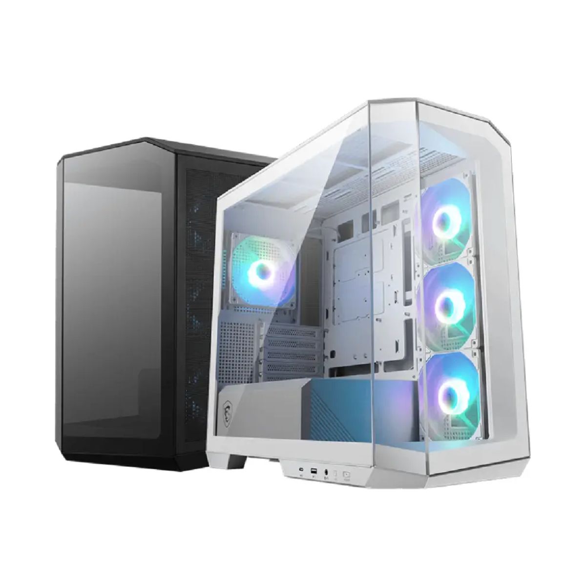 MSI - Gabinete Gamer Msi Pano M100R PZ White Panel Vidrio 270º 4Fan mATX