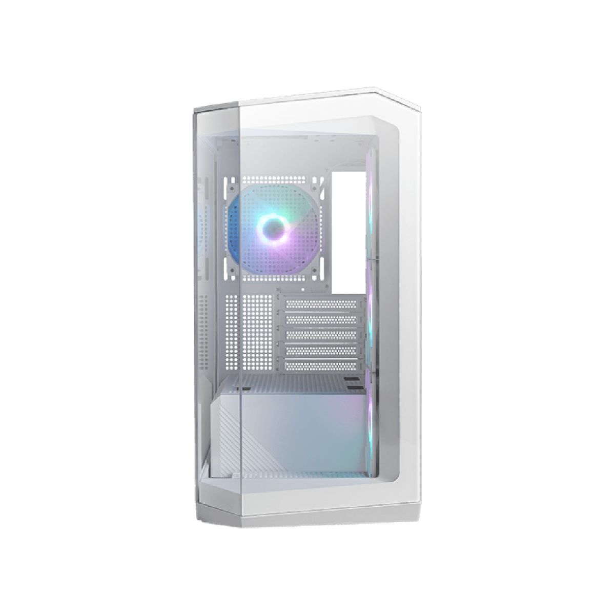 MSI - Gabinete Gamer Msi Pano M100R PZ White Panel Vidrio 270º 4Fan mATX